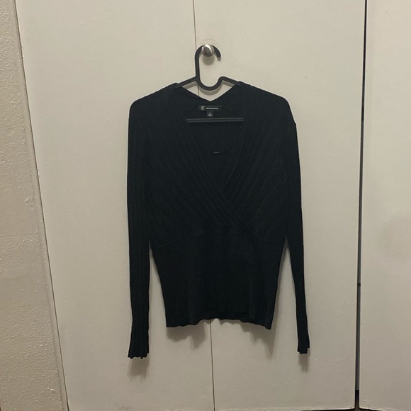 ❤️ INC Sexy Black V Neck Long Sleeve Sweater - Picture 1 of 4